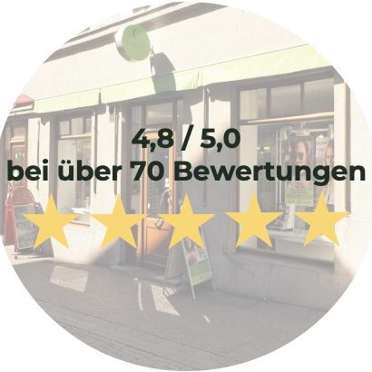 Google Rating Wessenbergstraße Bewertung von 4,7 / 5,0 bei über 60 Bewertungen mit fünf goldenen Sternen.