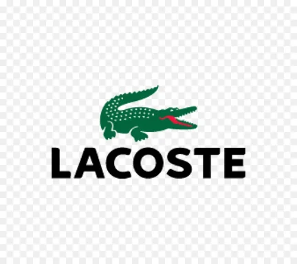 Logo von Lacoste mit einem Krokodil und dem Schriftzug "LACOSTE".