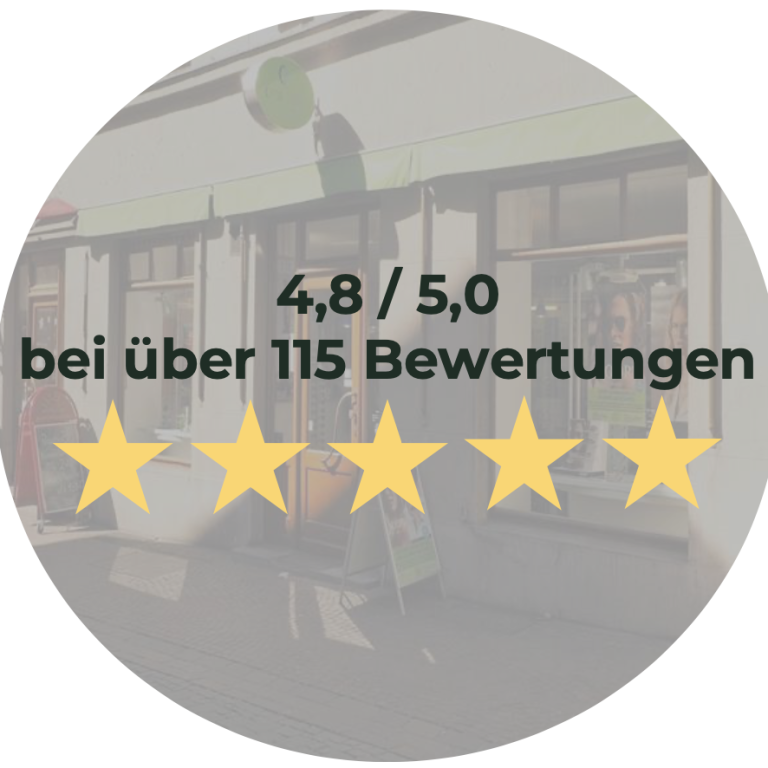 Google Rating Wessenbergstraße Bewertung von 4,7 / 5,0 bei über 60 Bewertungen mit fünf goldenen Sternen.